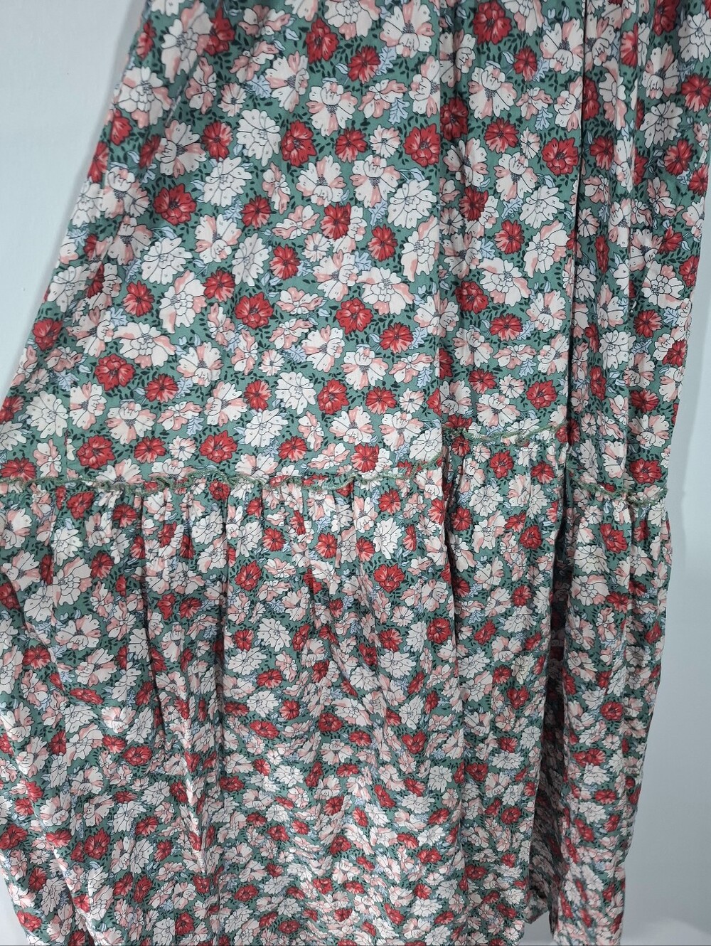 Mango Floral Maxi Dress Multicolor Ruffle Straps Tiered Sundress Cottagecore 8 - Picture 6 of 15